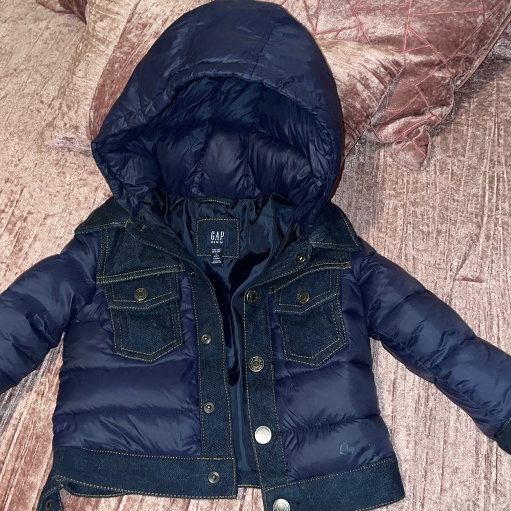 Gap Denim Puffer Kids Coat